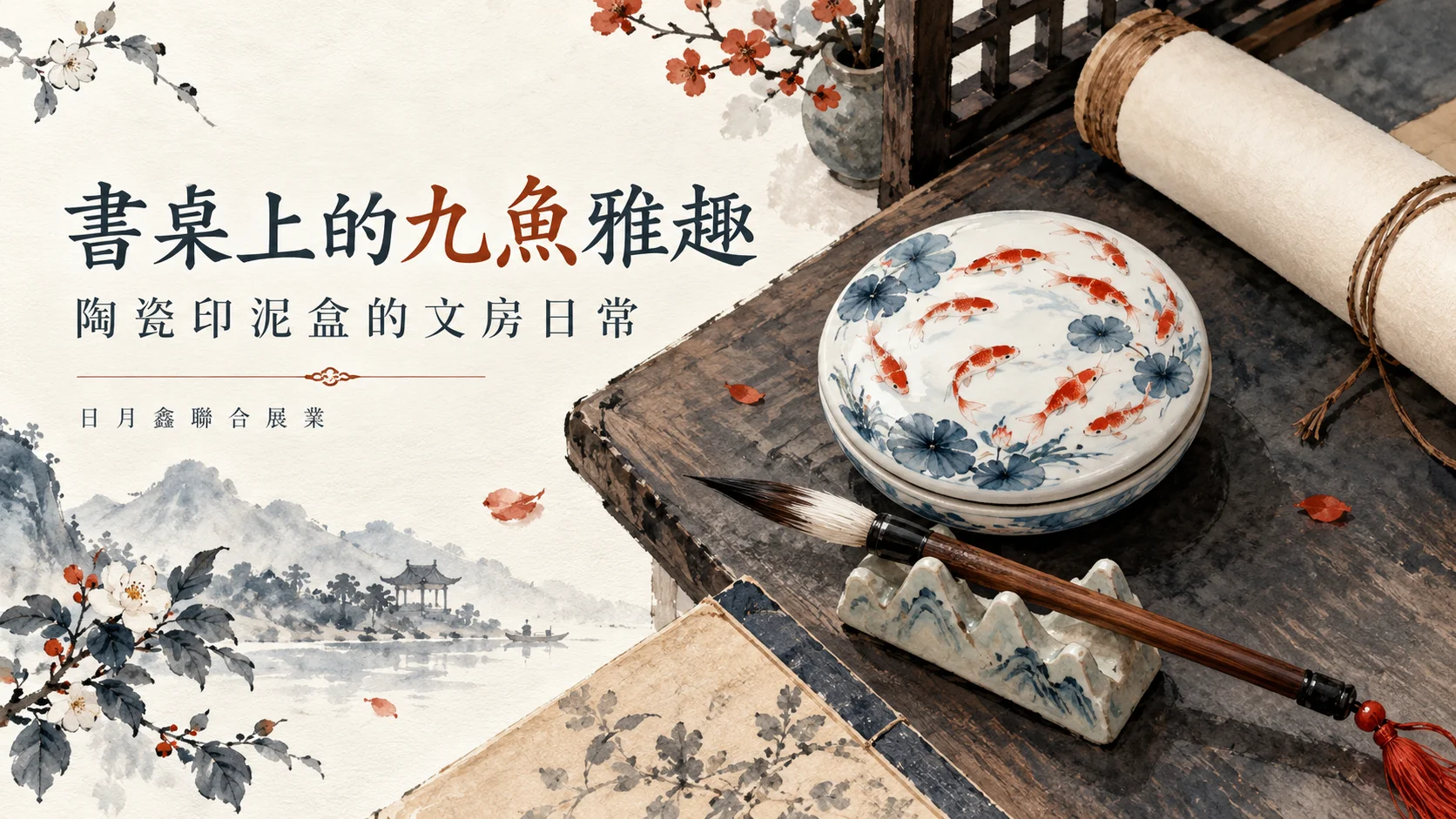 台北文房雅器入門：一只陶瓷印泥盒，讓書桌多一份九魚雅趣