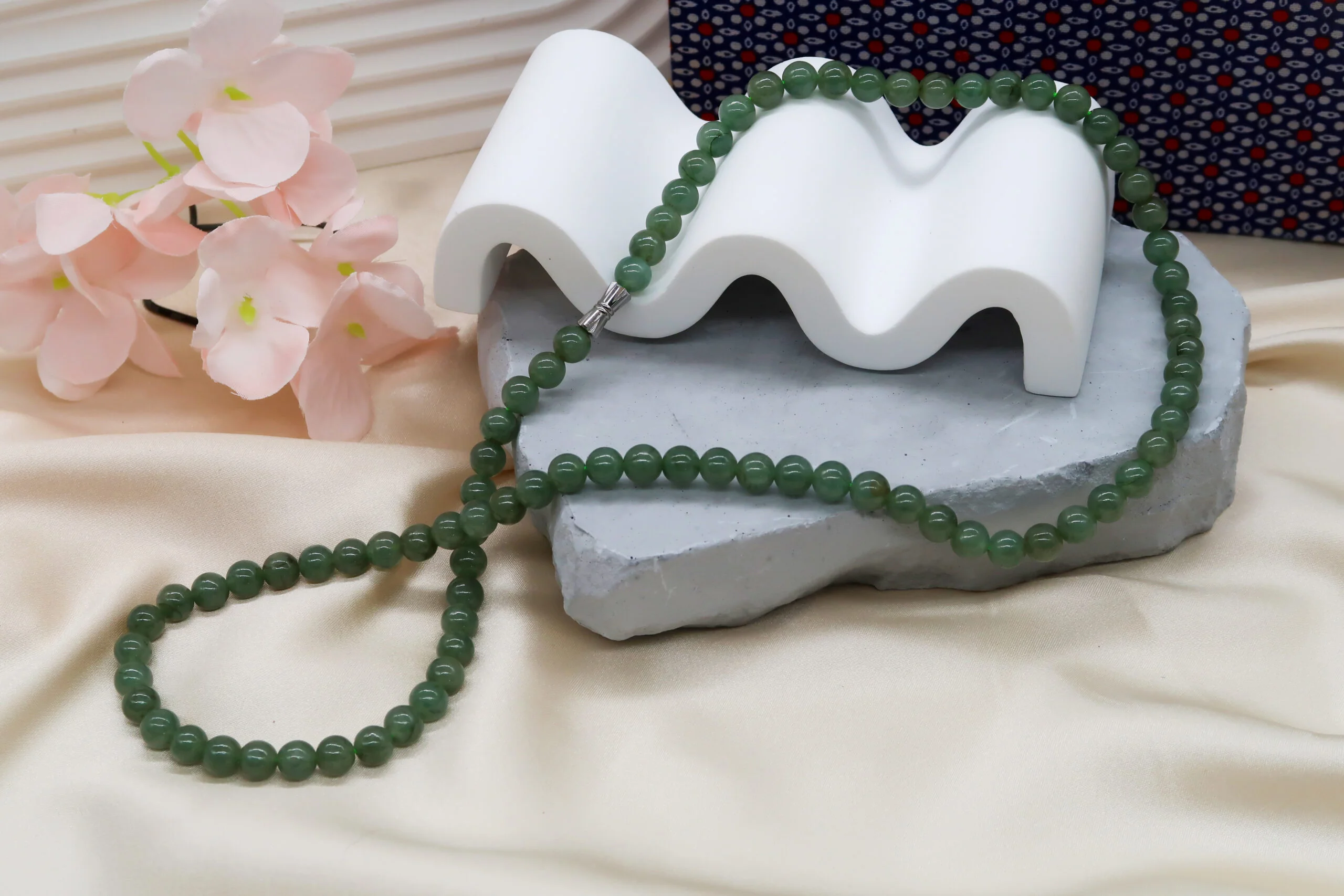 「翠玉長青」翡翠圓珠項鍊