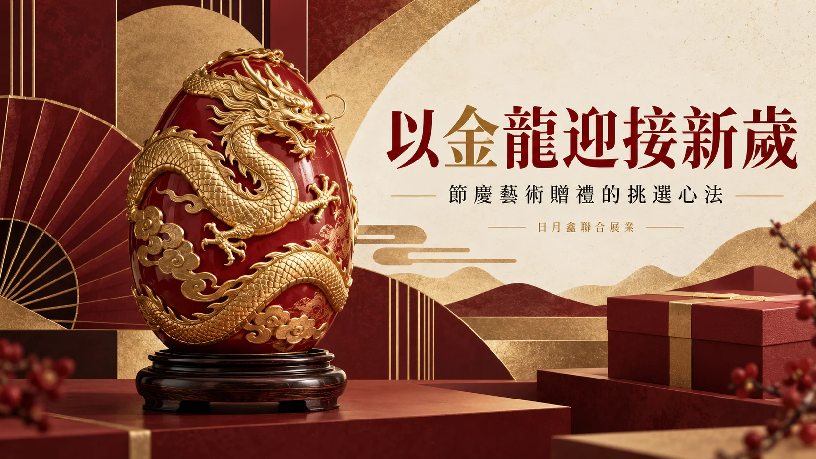 台北年節藝術贈禮：紅金龍紋擺飾，如何送得喜氣又有分寸？