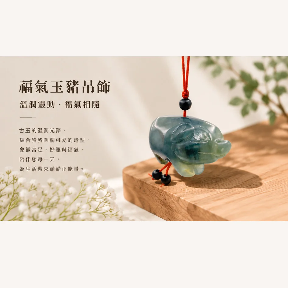 福氣玉豬吊飾
