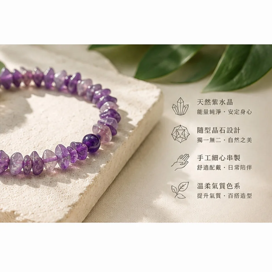 天然紫水晶手鍊